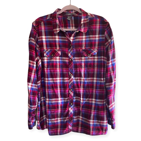 Cozy Fall Eddie Bauer Mens Jewel-Tone Plaid Flannel
 100% Classic Fit Shirt 2XL - Picture 1 of 9